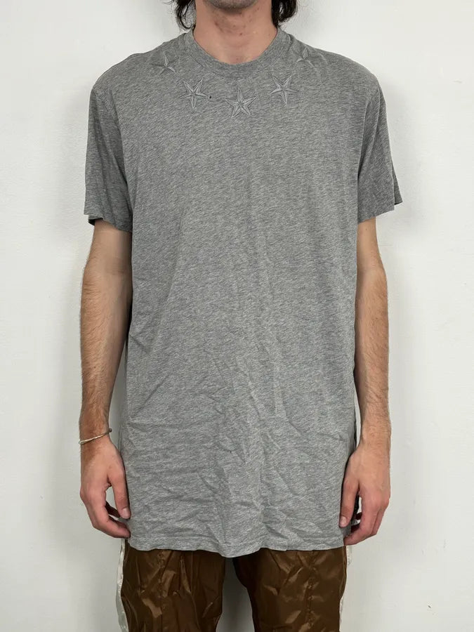 SS2017 Givenchy Grey Embroidered Star T-Shirt pBqbtcv 1