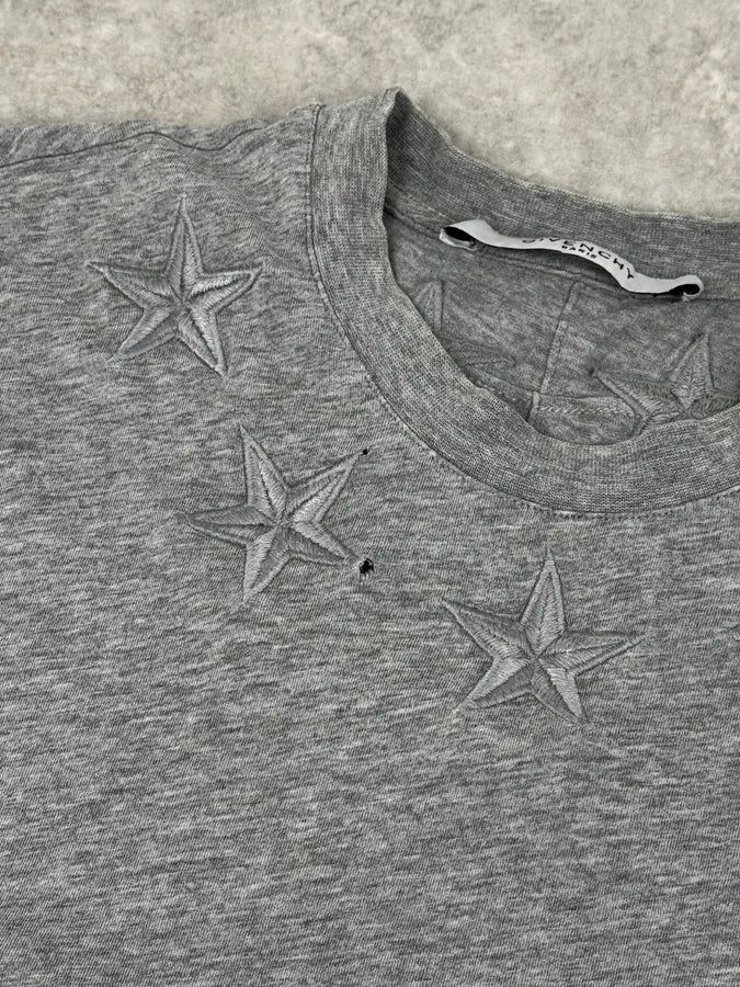 SS2017 Givenchy Grey Embroidered Star T-Shirt pBqbtcv 6