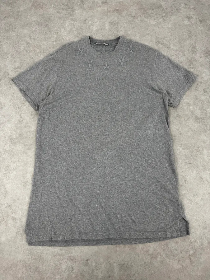 SS2017 Givenchy Grey Embroidered Star T-Shirt pBqbtcv 0