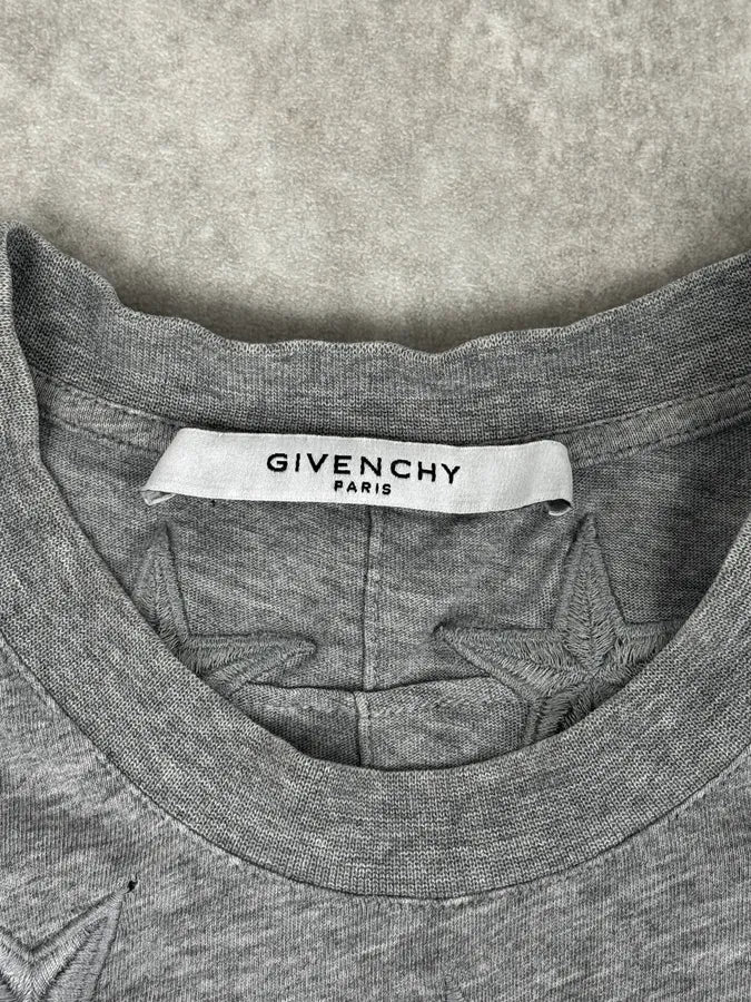 SS2017 Givenchy Grey Embroidered Star T-Shirt pBqbtcv 8
