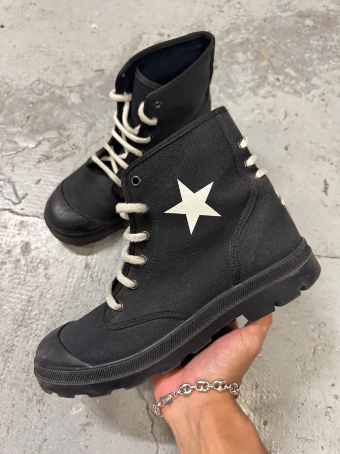 Givenchy High Black Canvas Combat Boots (41.5eu/us8) oLhKMPA 2