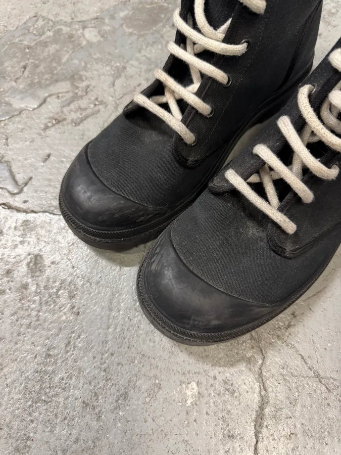 Givenchy High Black Canvas Combat Boots (41.5eu/us8) oLhKMPA 3