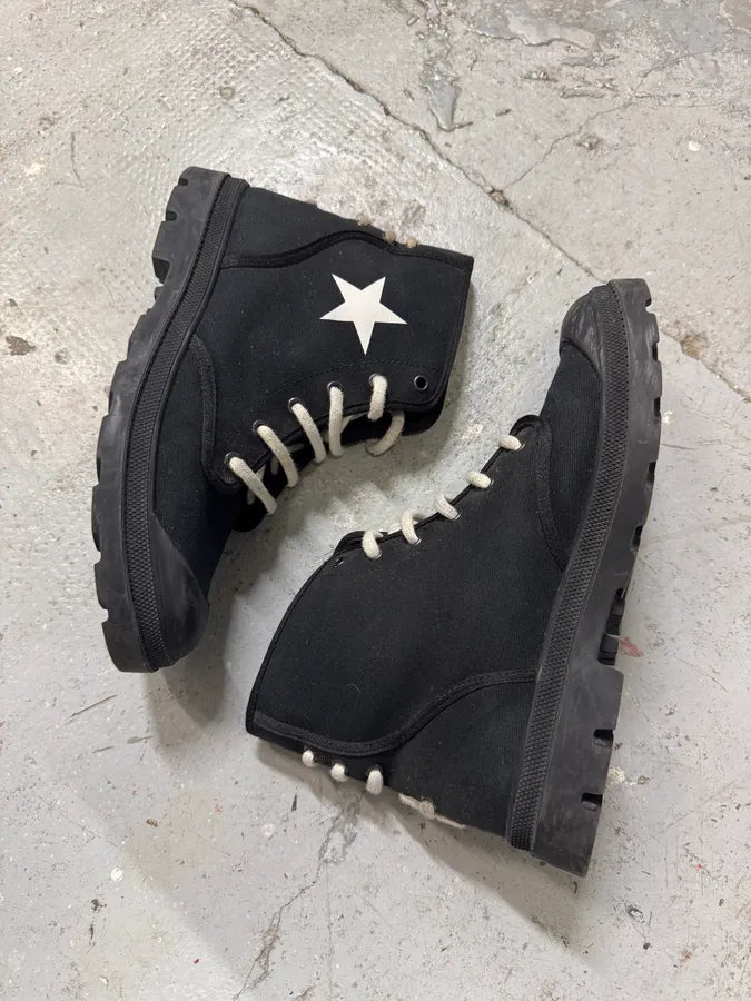 Givenchy High Black Canvas Combat Boots (41.5eu/us8) oLhKMPA 5