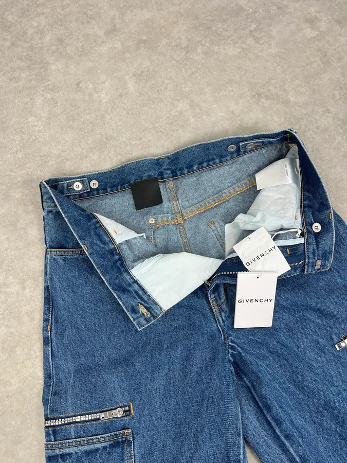 AW2023 Givenchy Indigo Blue Cargo Denim Jeans By Matthew Williams TBqRShG 7