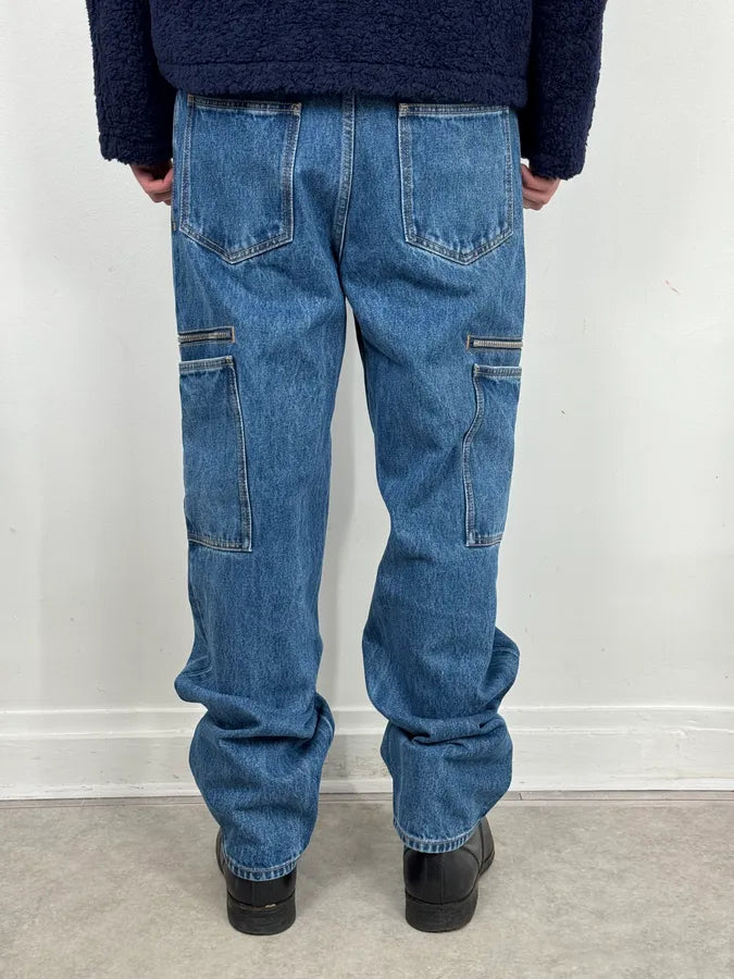 AW2023 Givenchy Indigo Blue Cargo Denim Jeans By Matthew Williams TBqRShG 3