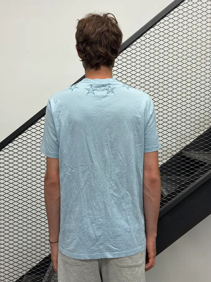 SS2020 Givenchy Light Blue Star Embroidered T-Shirt jDroFdG 1