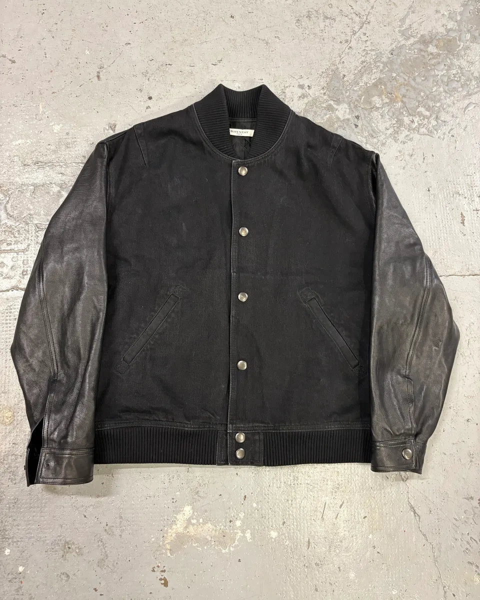 Givenchy Lion Hybrid Buttoned Bomber Leather Jacket pbEicJB 1