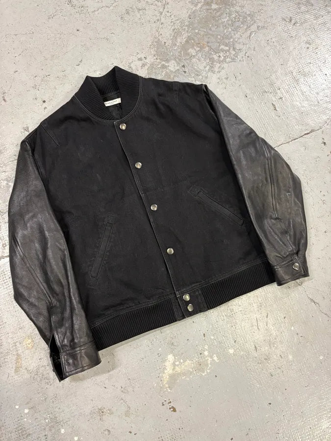 Givenchy Lion Hybrid Buttoned Bomber Leather Jacket pbEicJB 4