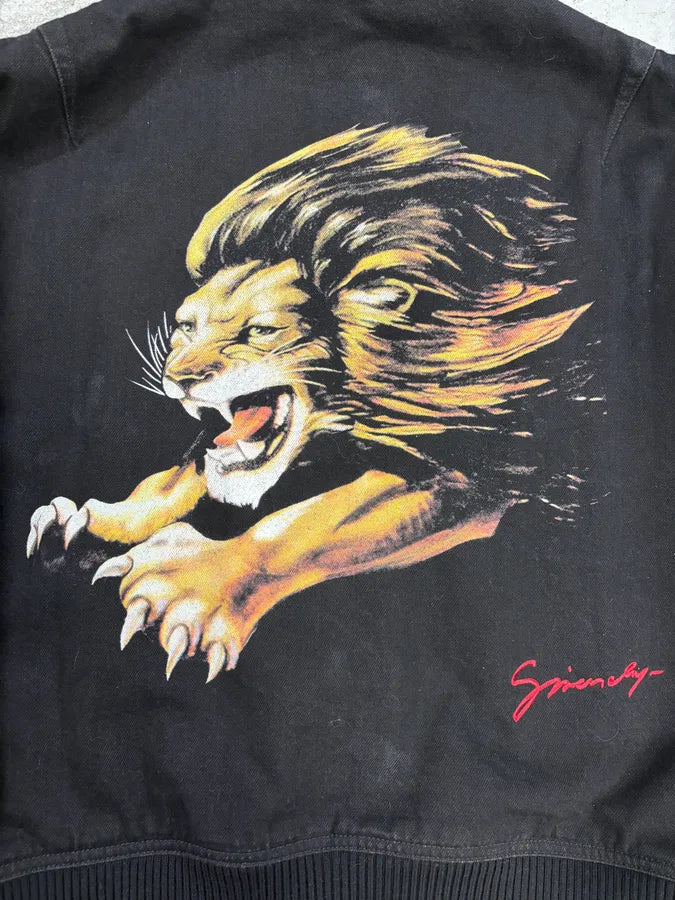 Givenchy Lion Hybrid Buttoned Bomber Leather Jacket pbEicJB 6