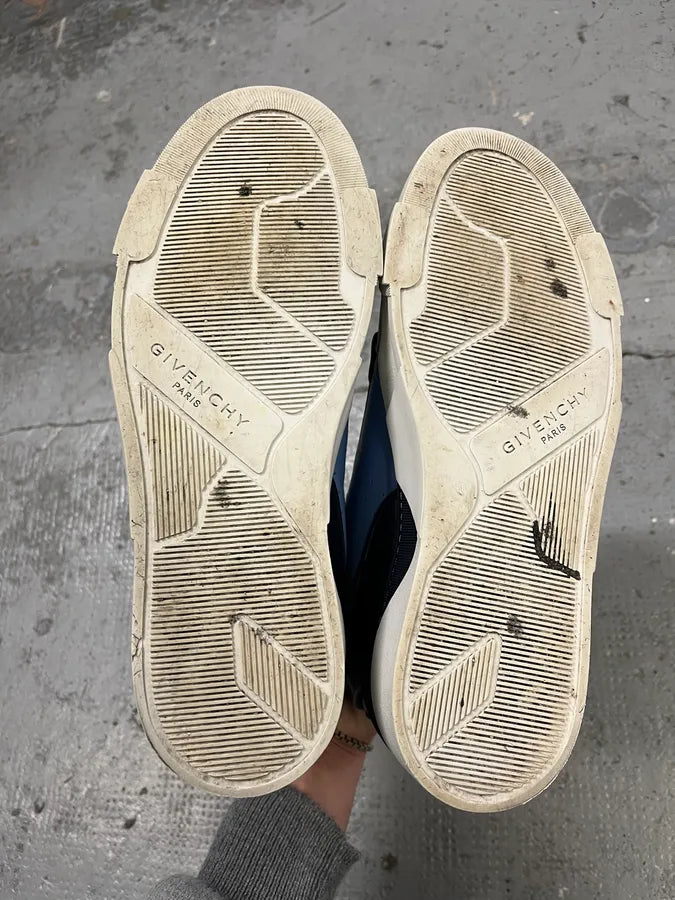 Givenchy Navy Blue Leather High-Top Sneaker Boots eiLoZWP 6