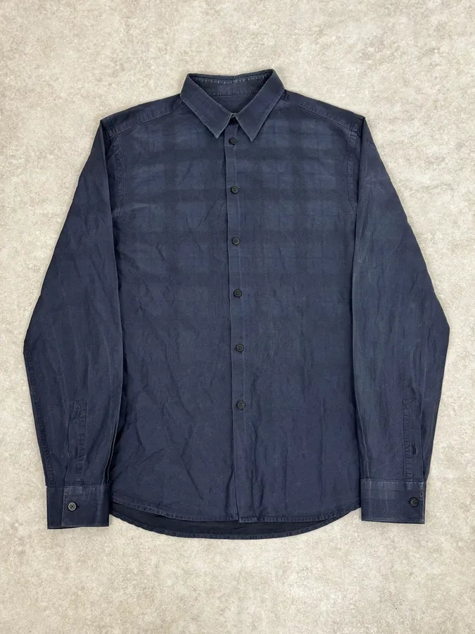 Givenchy Navy Checkered Classic Shirt   DdQUZAo 0