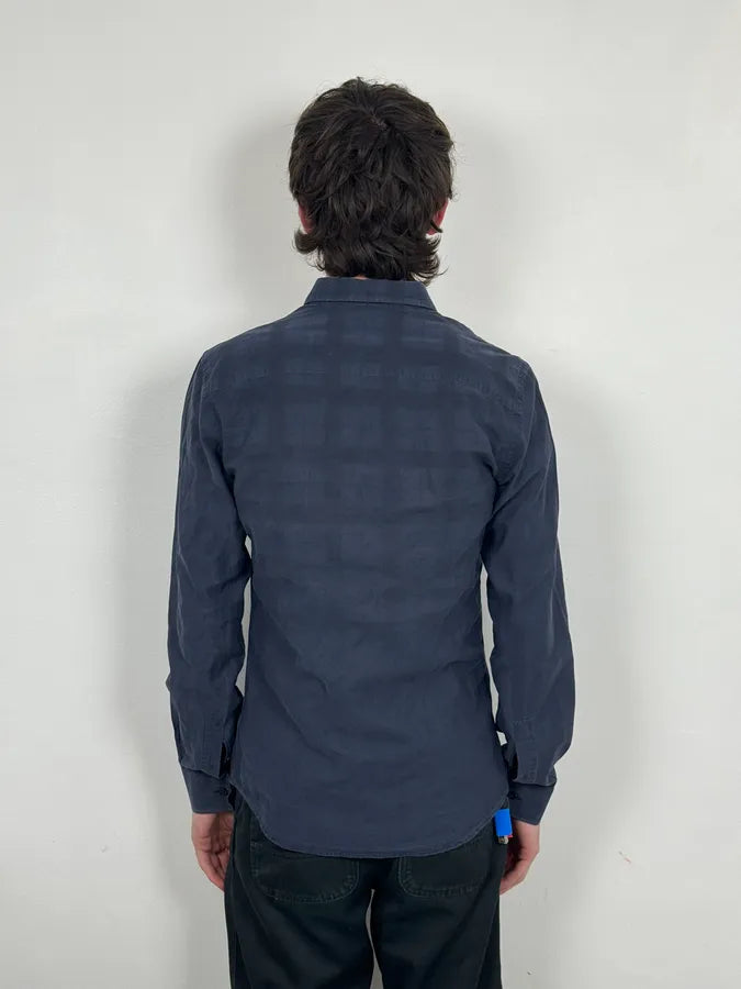Givenchy Navy Checkered Classic Shirt   DdQUZAo 2