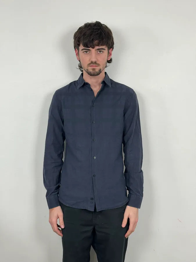 Givenchy Navy Checkered Classic Shirt   DdQUZAo 1