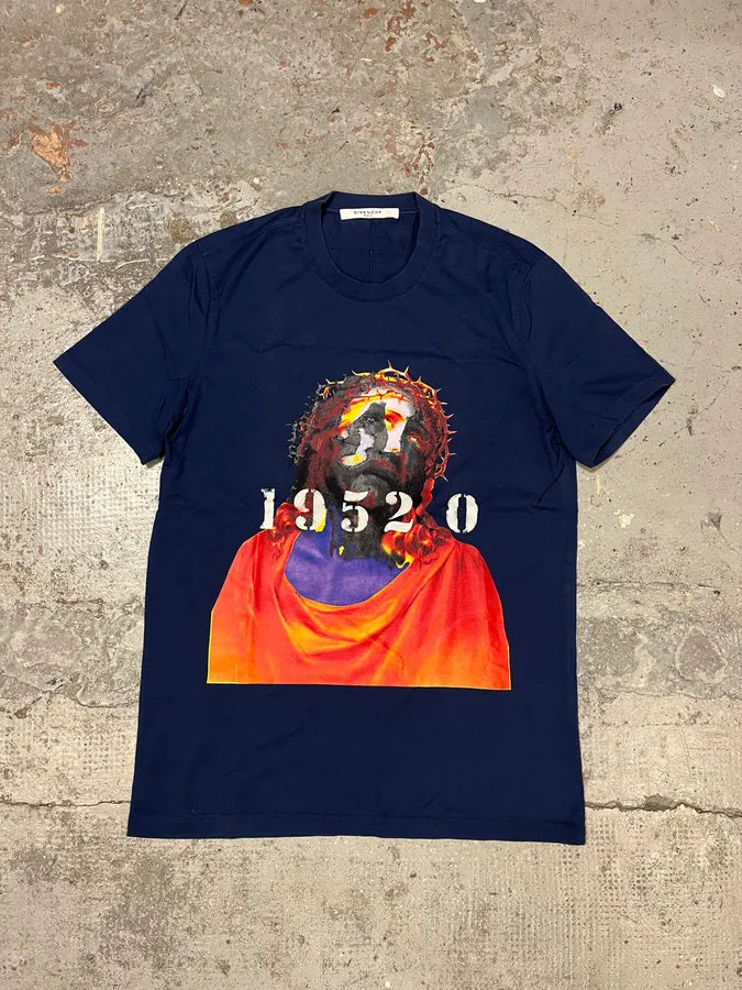 SS2016 Givenchy Navy Jesus T-Shirt by Riccardo Tisci WiCSfSh 0