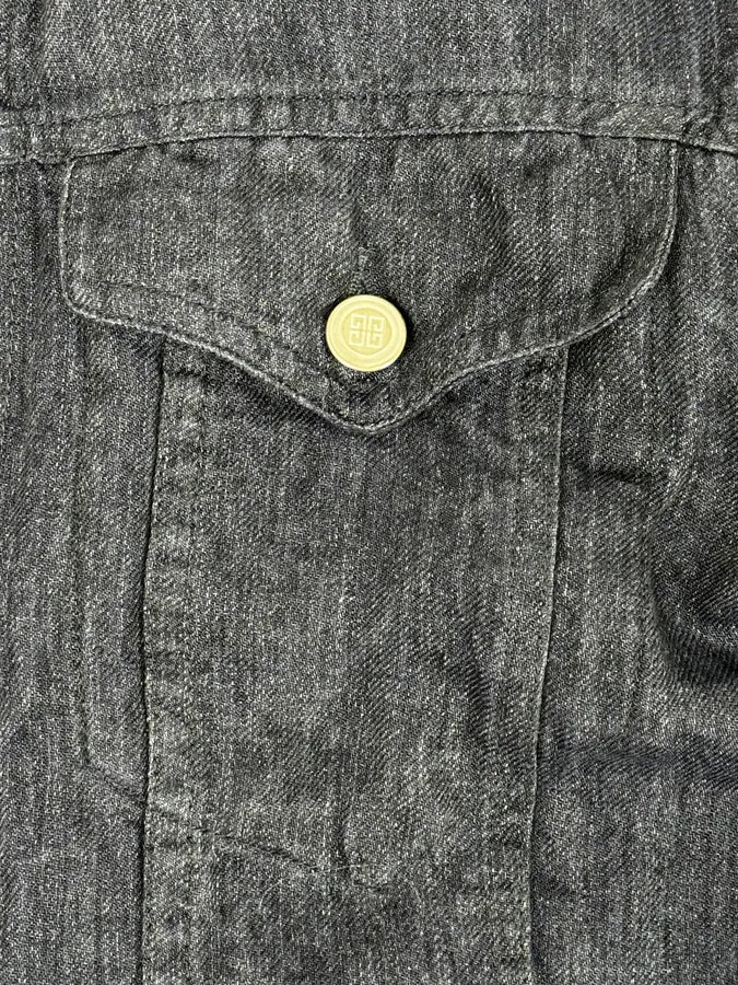 1990s Givenchy Navy Linen Trucker Jacket mHVwIuL 9