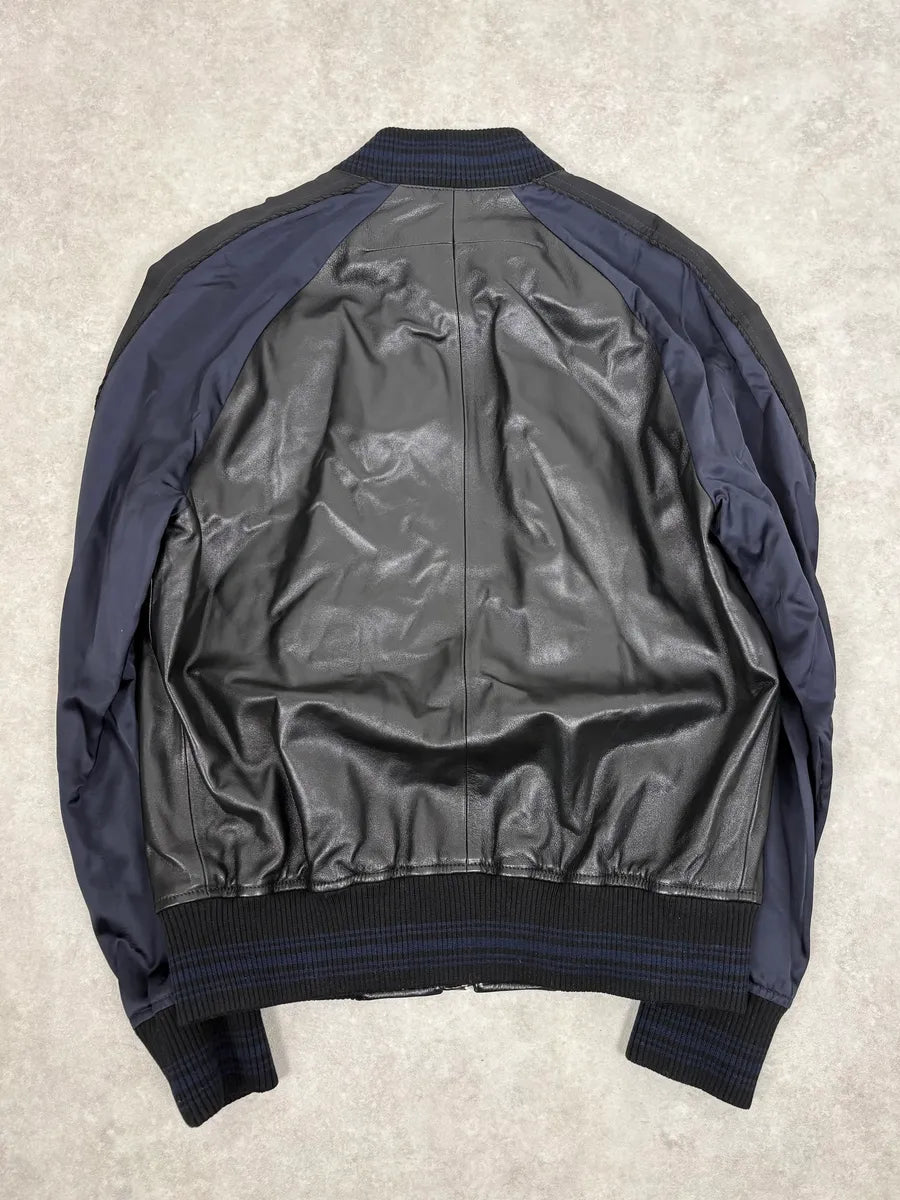SS2017 Givenchy Navy Star Black Leather Bomber Jacket by Riccardo Tisci vQzUBLe 5