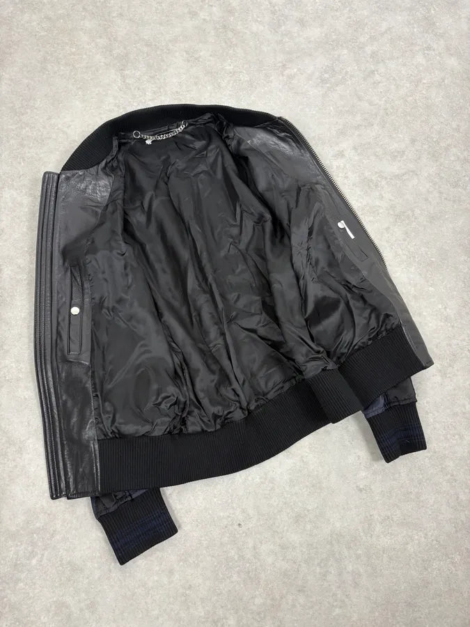 SS2017 Givenchy Navy Star Black Leather Bomber Jacket by Riccardo Tisci vQzUBLe 6