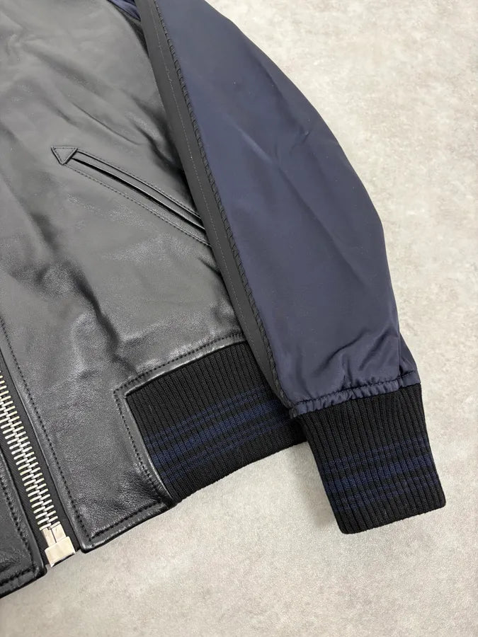 SS2017 Givenchy Navy Star Black Leather Bomber Jacket by Riccardo Tisci vQzUBLe 7