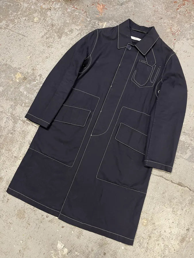 SS2016 Givenchy Navy Trench Long Jacket GhFODGx 4