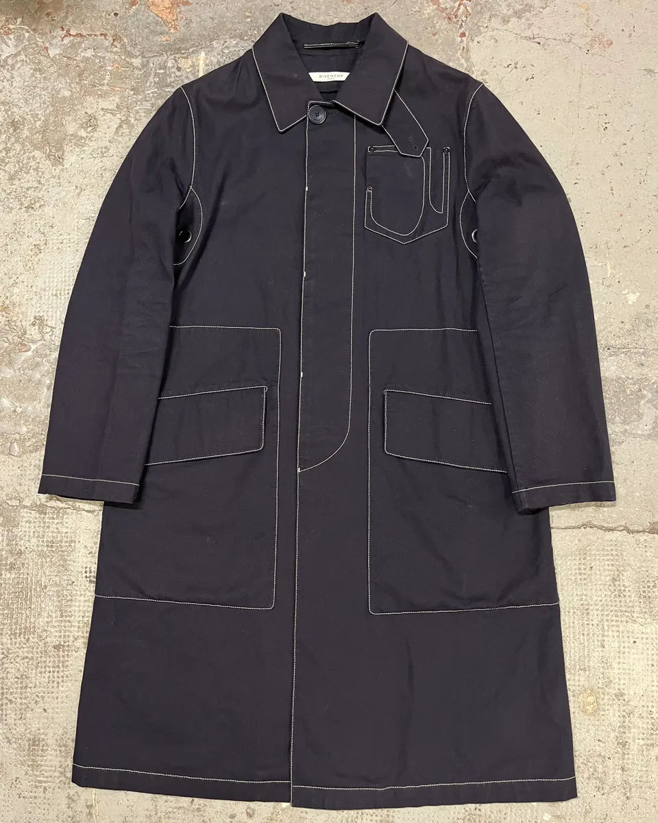 SS2016 Givenchy Navy Trench Long Jacket GhFODGx 0