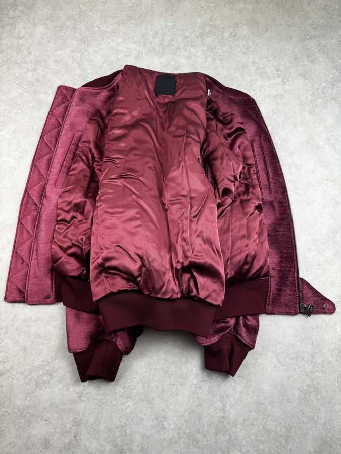 FW2024 Givenchy Bordeaux Velvet Bomber Jacket XGyFudN 7