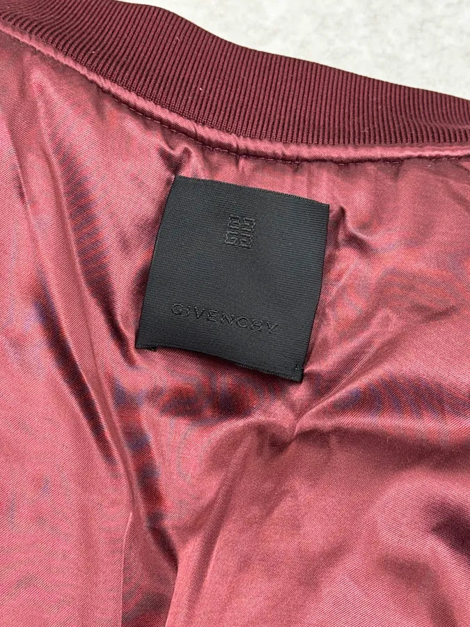 FW2024 Givenchy Bordeaux Velvet Bomber Jacket XGyFudN 12