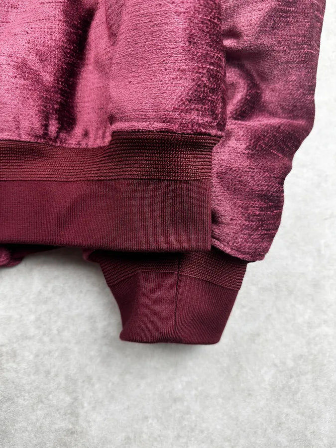 FW2024 Givenchy Bordeaux Velvet Bomber Jacket XGyFudN 9