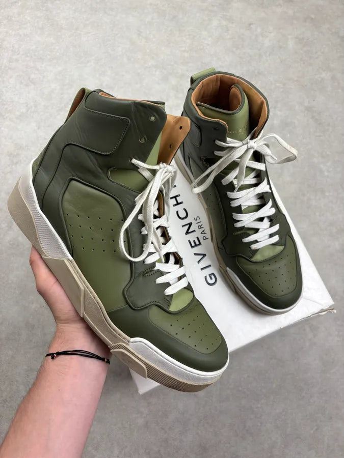 AW2014 Givenchy Olive Tyson High Leather Sneakers by Riccardo Tisci wtnpxCm 0