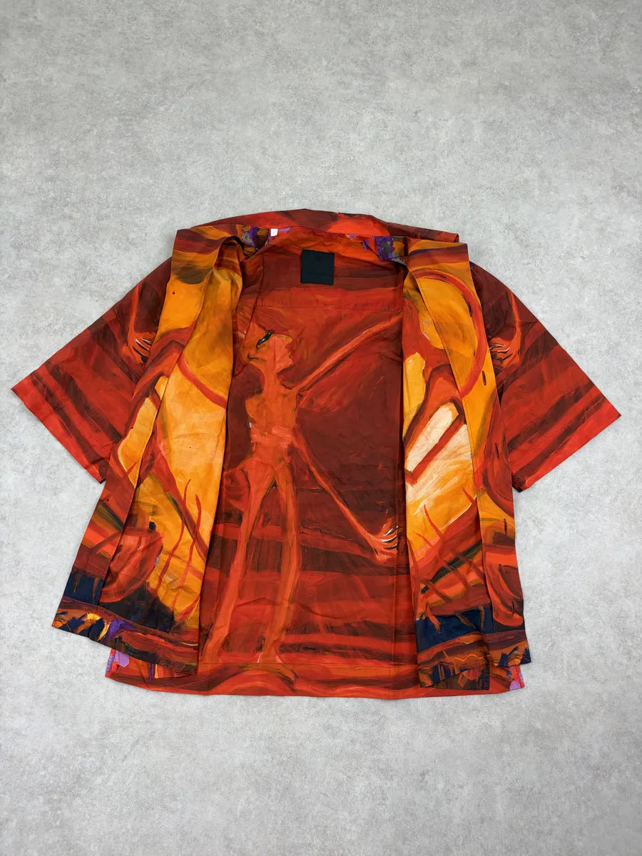 SS2022 Givenchy Josh Smith Orange Devil Hawaiian Shirt TRgetuJ 7