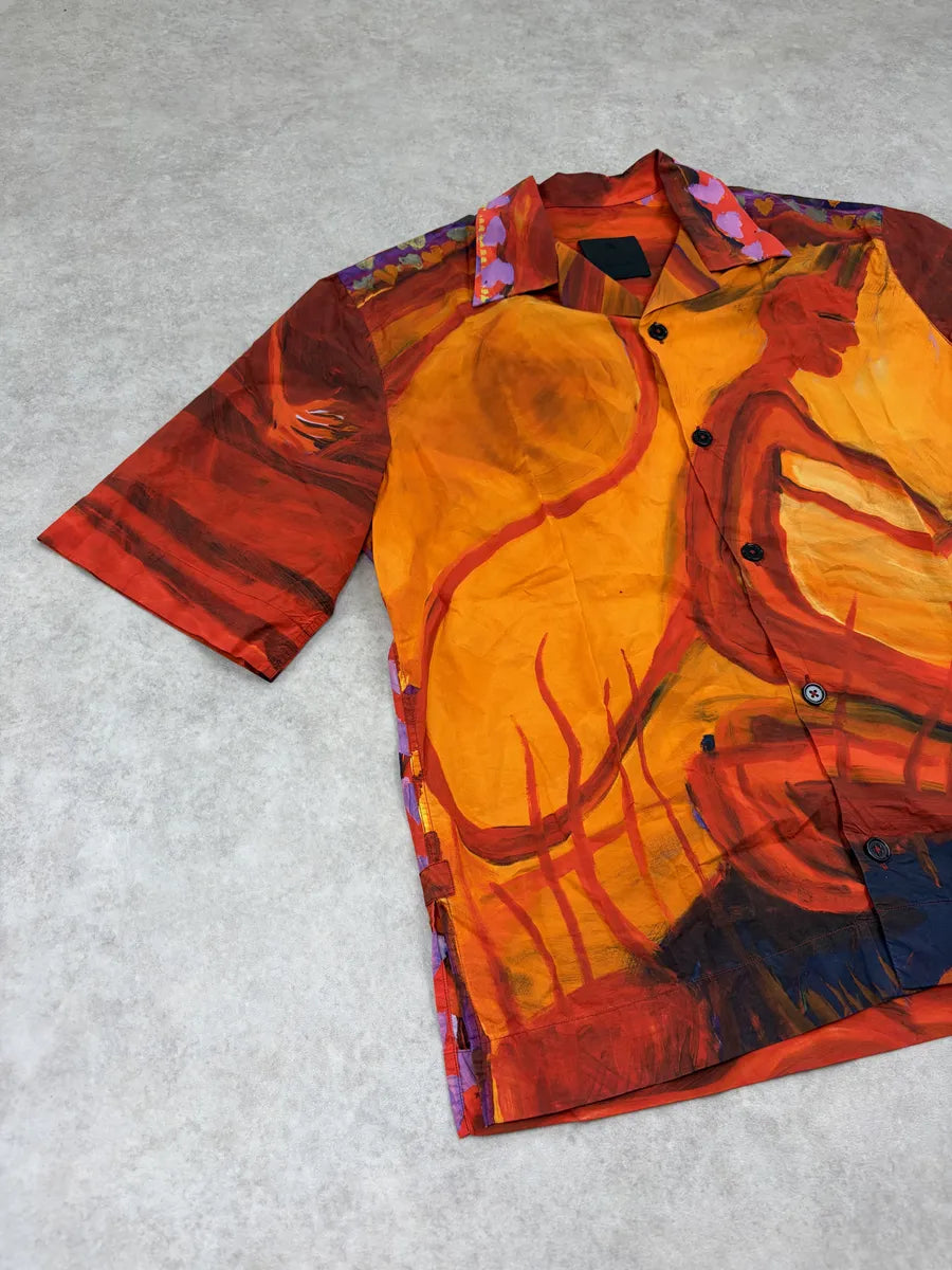 SS2022 Givenchy Josh Smith Orange Devil Hawaiian Shirt TRgetuJ 3