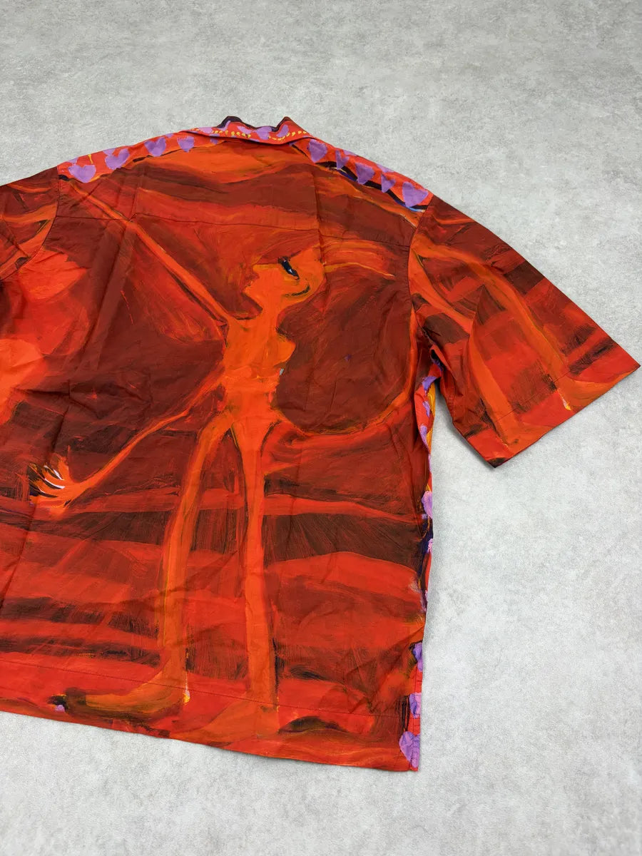 SS2022 Givenchy Josh Smith Orange Devil Hawaiian Shirt TRgetuJ 6