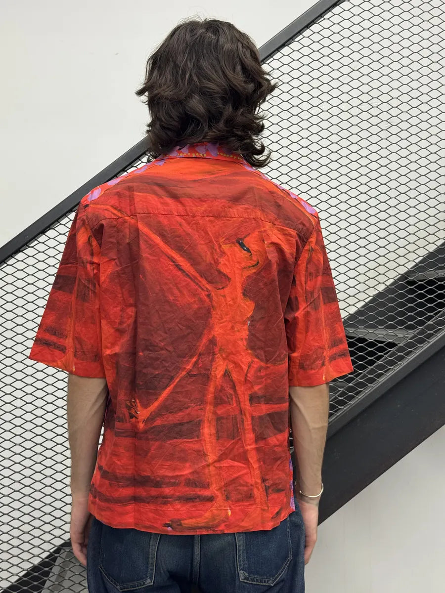SS2022 Givenchy Josh Smith Orange Devil Hawaiian Shirt TRgetuJ 2