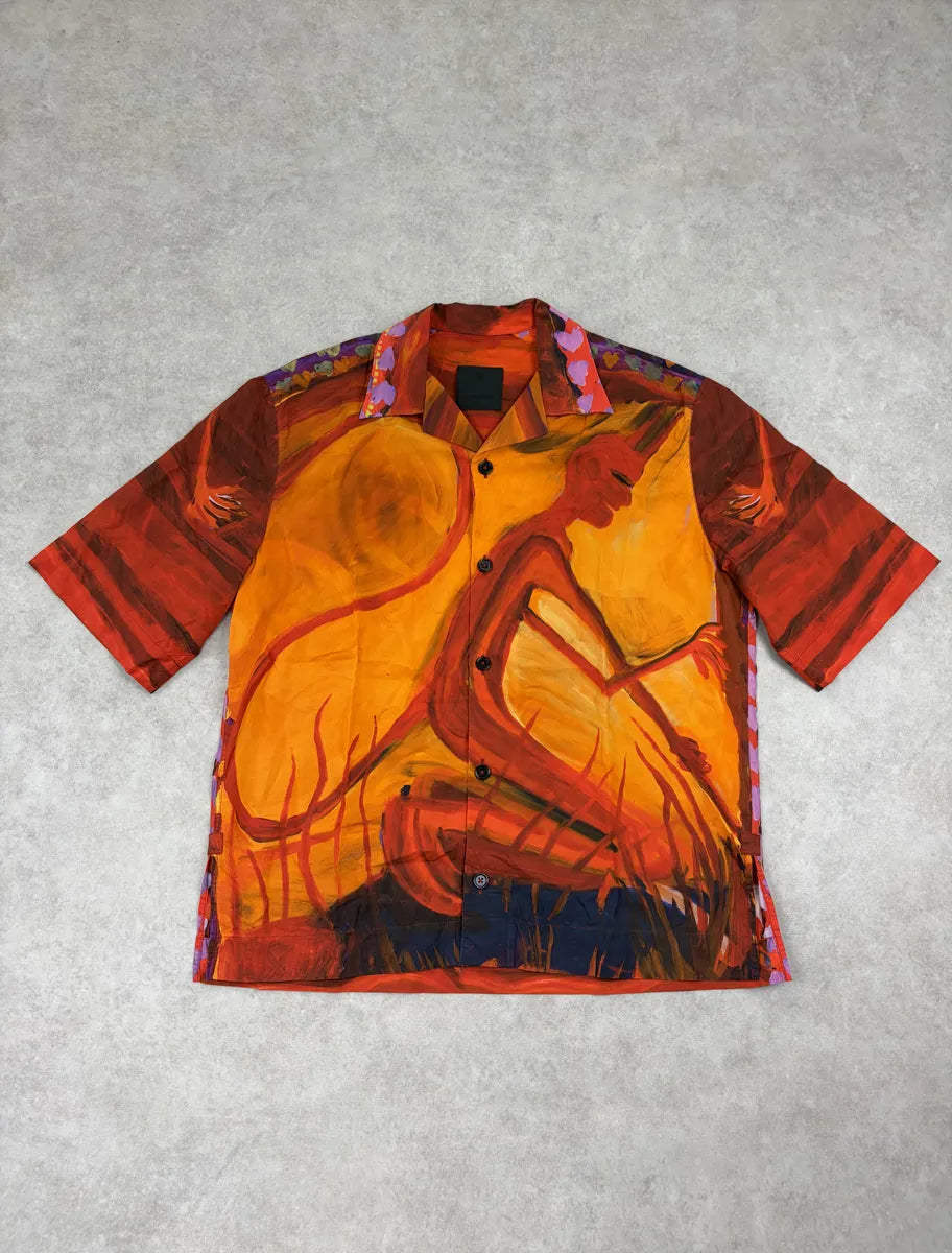 SS2022 Givenchy Josh Smith Orange Devil Hawaiian Shirt TRgetuJ 0