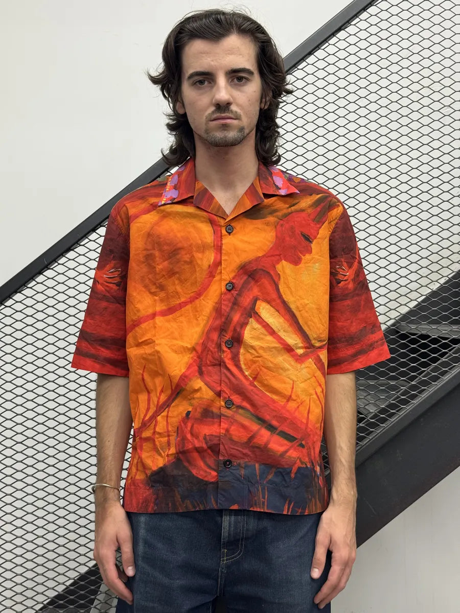 SS2022 Givenchy Josh Smith Orange Devil Hawaiian Shirt TRgetuJ 1