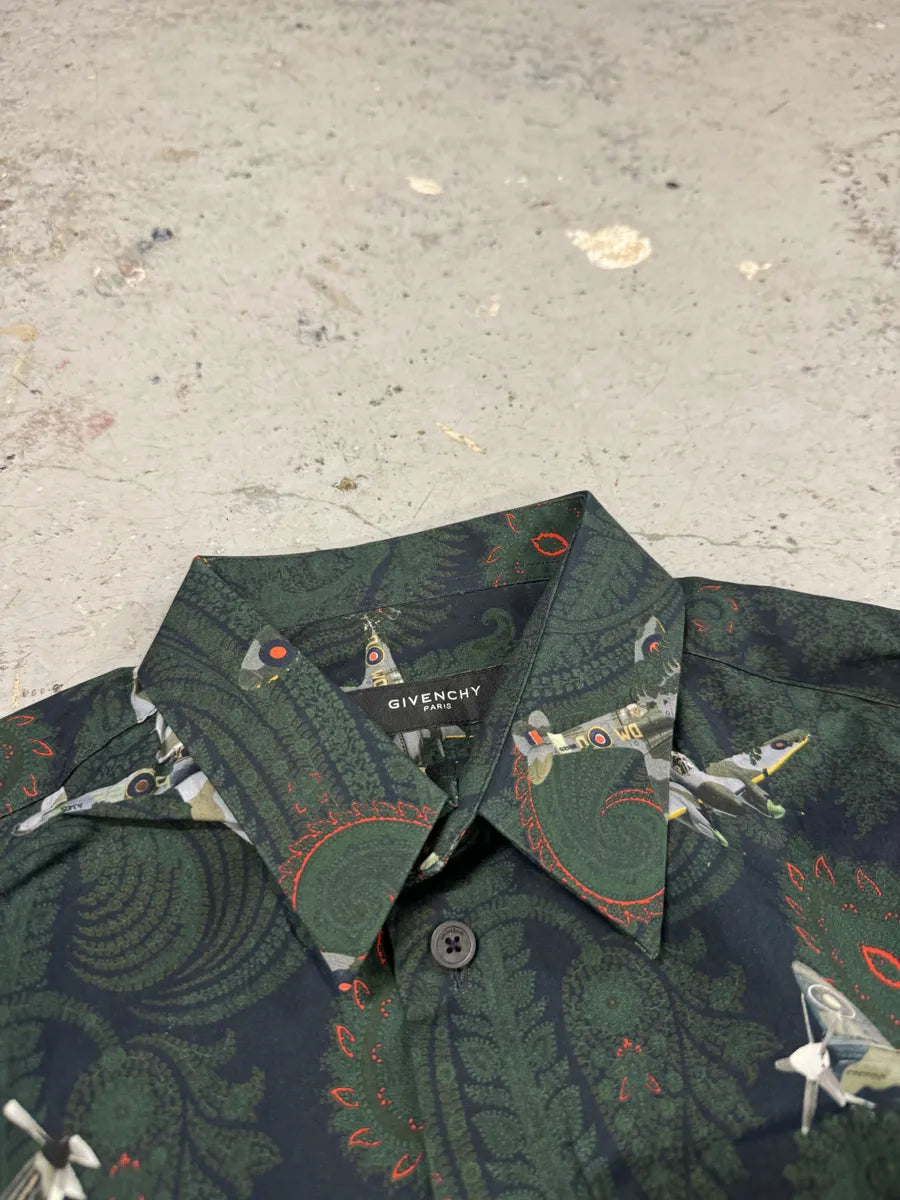 Givenchy Paisley Sky War Planes Green Shirt zOpdPzB 12