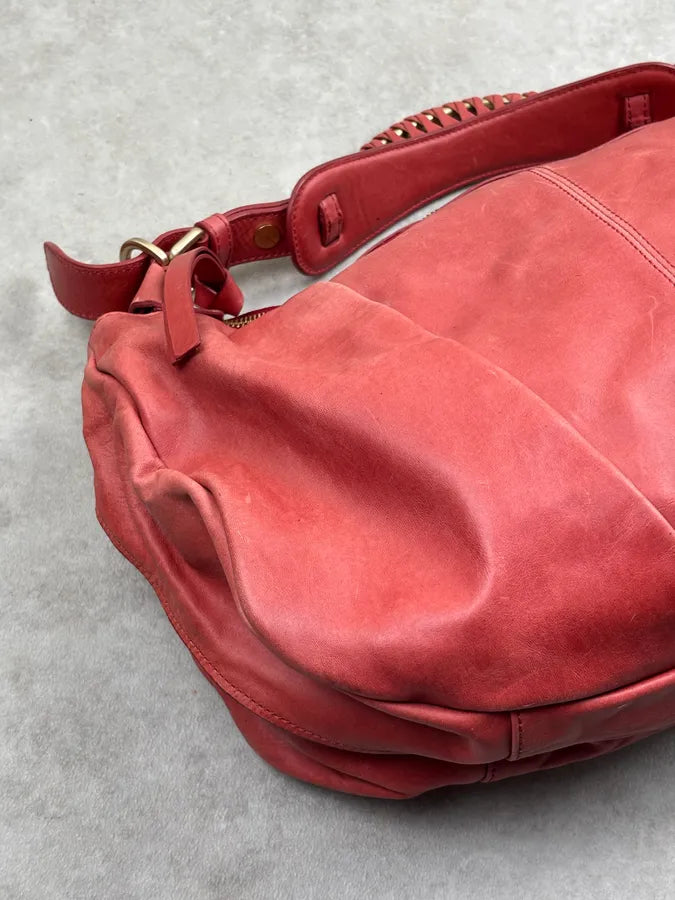 Givenchy Pink Coral Leather Braided Handle Hobo Bag opdcCmp 6