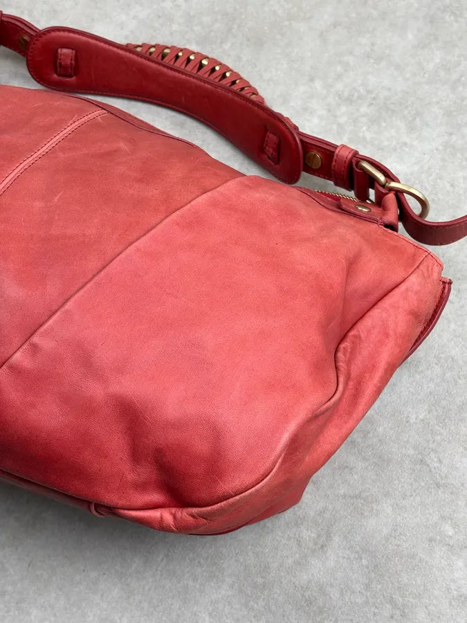 Givenchy Pink Coral Leather Braided Handle Hobo Bag opdcCmp 4