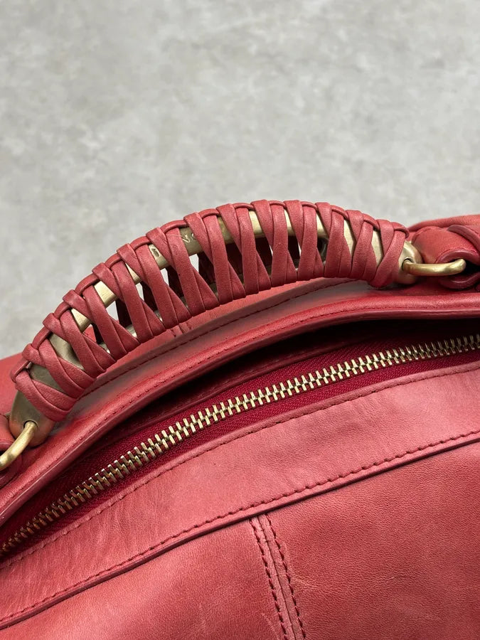 Givenchy Pink Coral Leather Braided Handle Hobo Bag opdcCmp 7