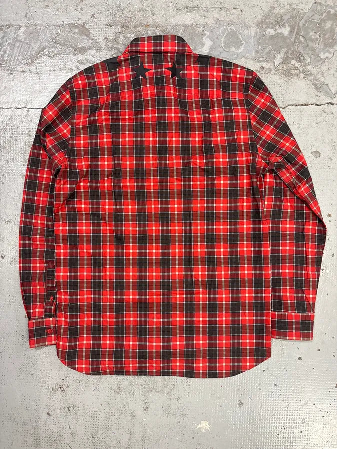 SS2015 Givenchy Red Black Plaid Star Shirt by Riccardo Tisci CTTlMhT 4