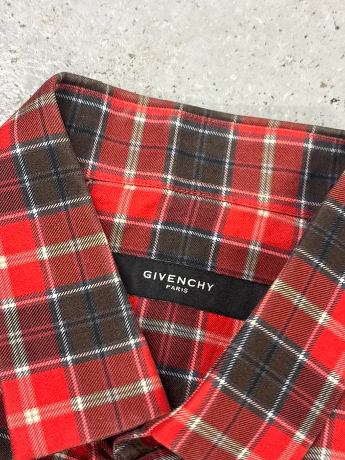 SS2015 Givenchy Red Black Plaid Star Shirt by Riccardo Tisci CTTlMhT 7