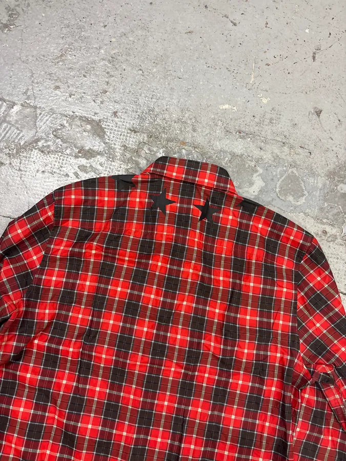 SS2015 Givenchy Red Black Plaid Star Shirt by Riccardo Tisci CTTlMhT 5