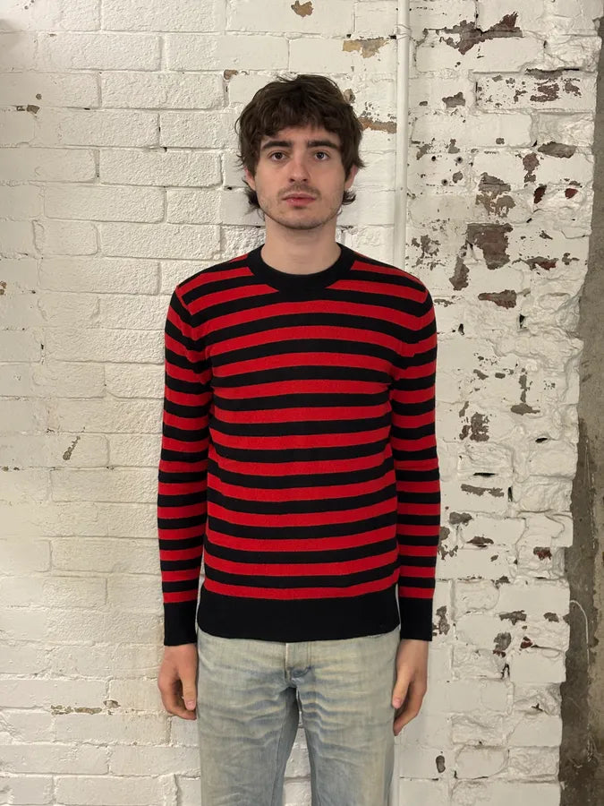 AW2017 Givenchy Red Black Striped Cotton Sweater by Riccardo Tisci JTqTXbo 1
