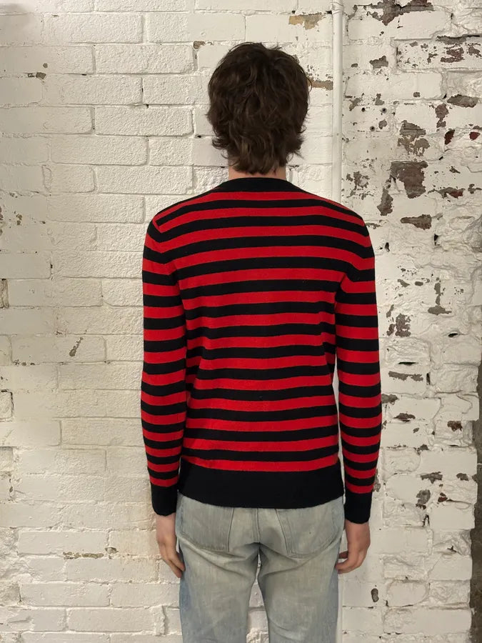 AW2017 Givenchy Red Black Striped Cotton Sweater by Riccardo Tisci JTqTXbo 2