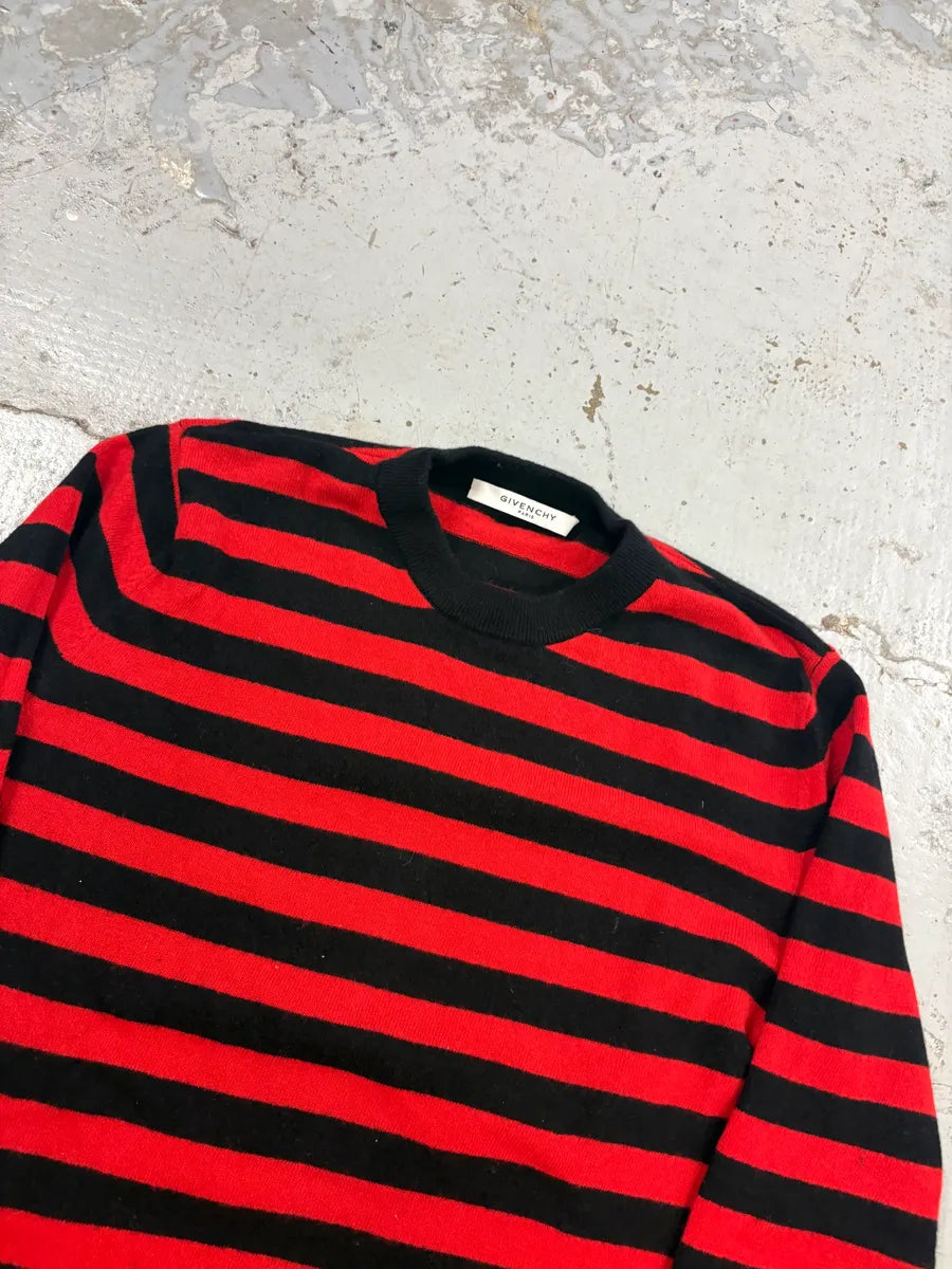 AW2017 Givenchy Red Black Striped Cotton Sweater by Riccardo Tisci JTqTXbo 3