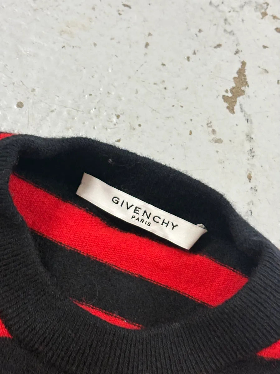 AW2017 Givenchy Red Black Striped Cotton Sweater by Riccardo Tisci JTqTXbo 6