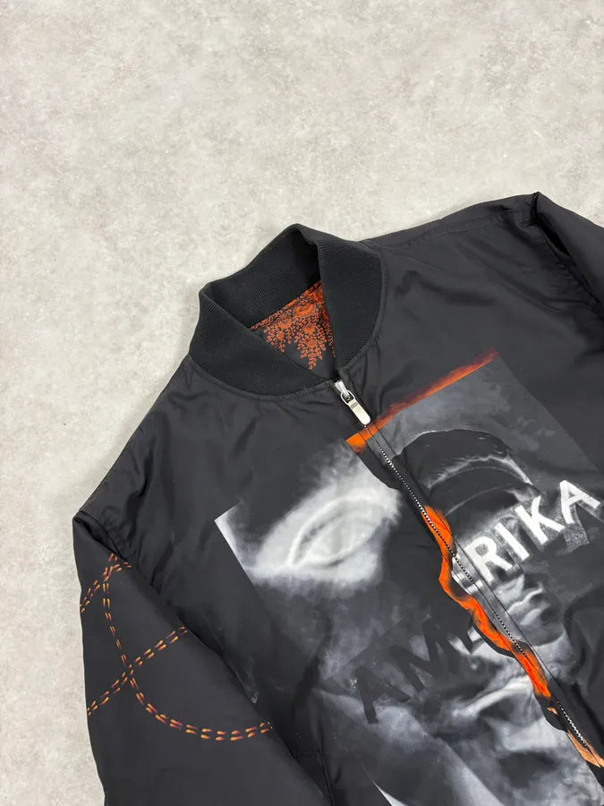 Givenchy Reversible Presley Black & Orange Nylon Bomber Jacket by Riccardo Tisci UyByyXq 12