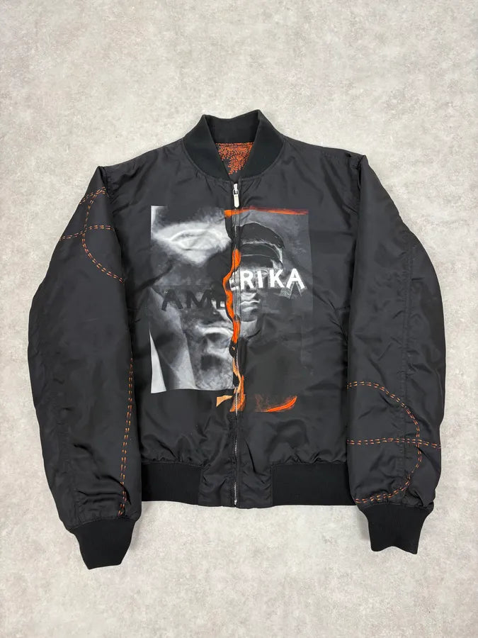 Givenchy Reversible Presley Black & Orange Nylon Bomber Jacket by Riccardo Tisci UyByyXq 0