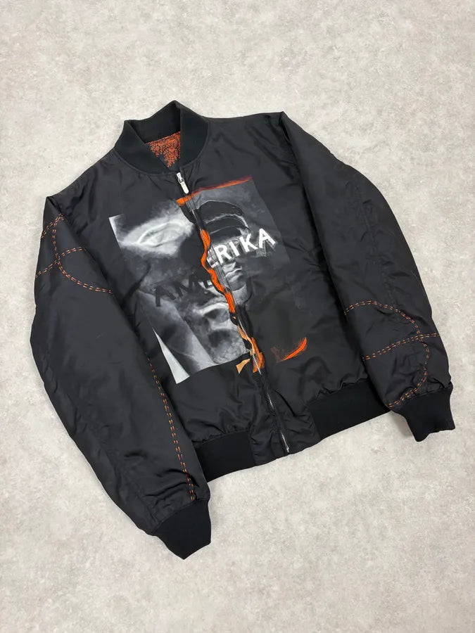 Givenchy Reversible Presley Black & Orange Nylon Bomber Jacket by Riccardo Tisci UyByyXq 11