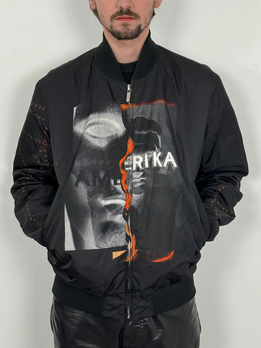Givenchy Reversible Presley Black & Orange Nylon Bomber Jacket by Riccardo Tisci UyByyXq 4