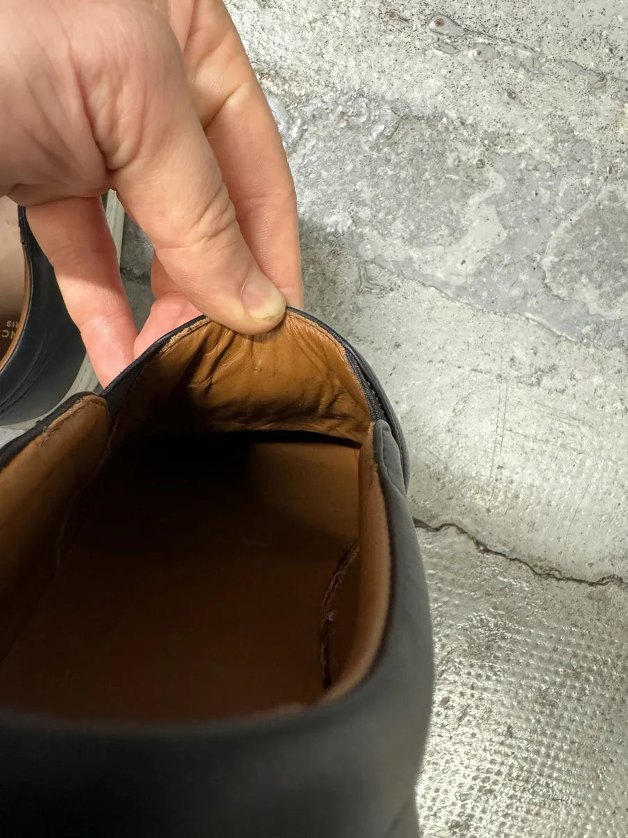 Givenchy Rottweiler Dog Black Leather Slip On Shoes NNoLjtC 8